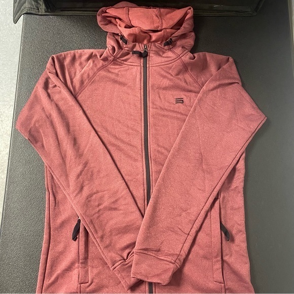 Three Sixty Six Sweatshirts for Men Zip Up Hoodie - Dry Fit Full Zip  Maroon - Picture 7 of 8